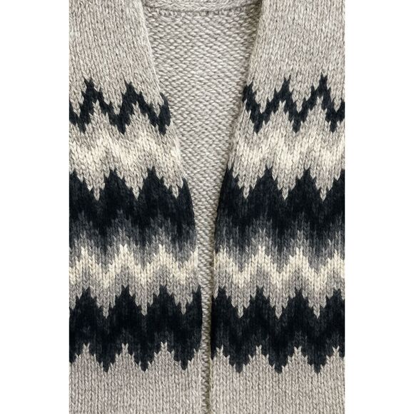 Sonoma Life + Style Fair Isle Open Front Cardigan Gray Black Knit Women’s M - Picture 12 of 13